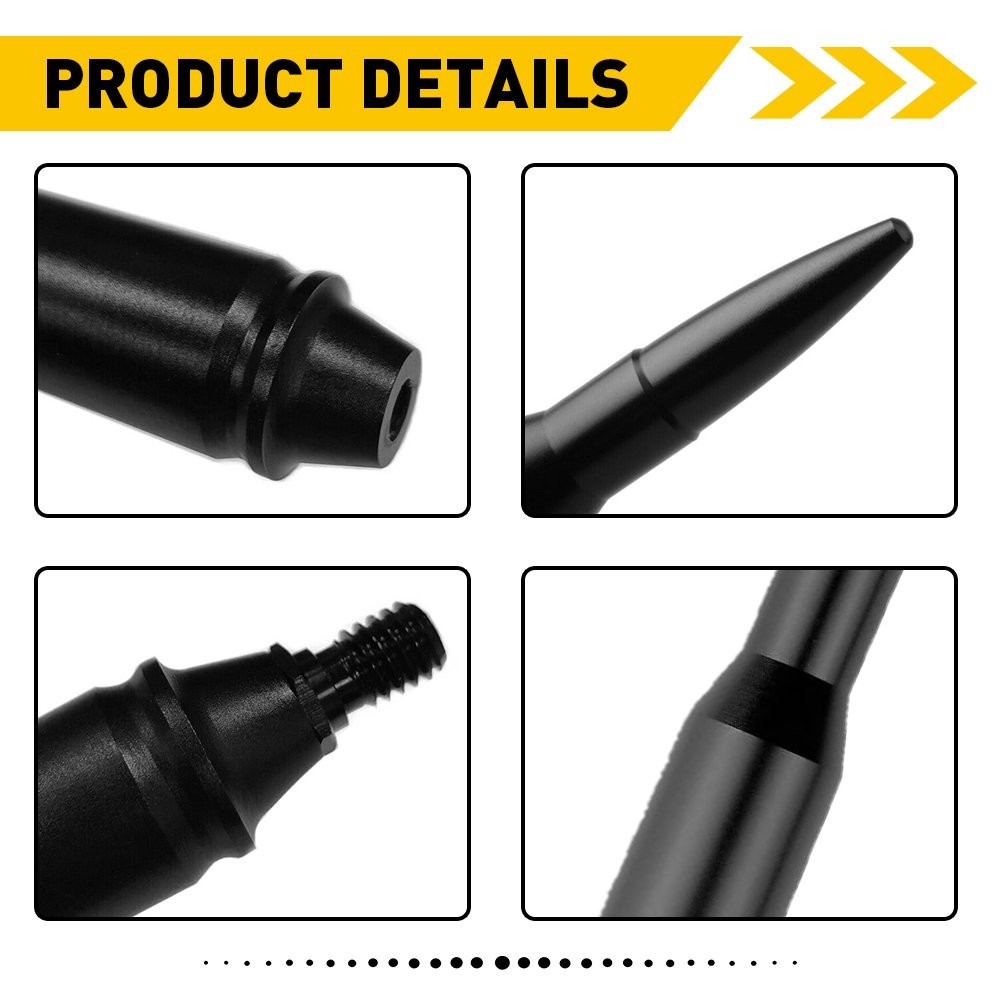 1/2Set For Jeep JK TJ Wrangler 1997-2021 Car Ford F150 Short Bullet Antenna Mast