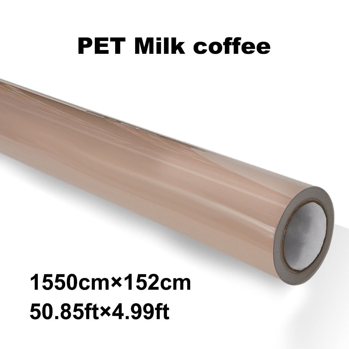 5FTx50FT PET Crystal Beige Latte Vinyl Wrap US Stock Gloss Automotive Wrap