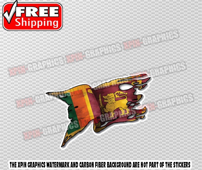 Sri Lanka Country Flag Map Vinyl Decal Sticker A