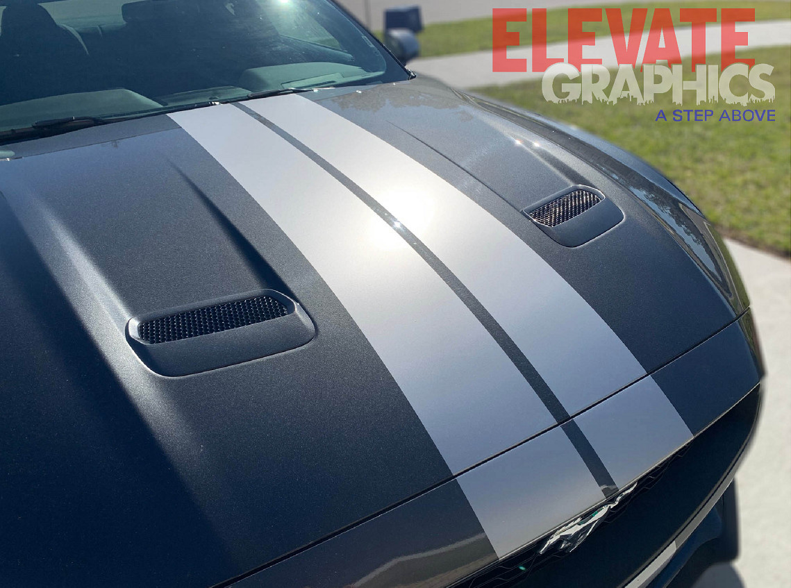 For Ford Mustang Decals Split Rally Vinyl Stripes 3M Graphics Stickers 2018-2023