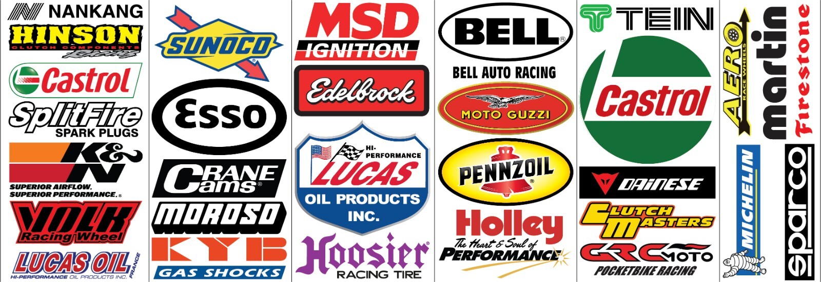 29 Racing Decals Fender Size Assorted Bumper NHRA High Quality 6 mil Vinyl