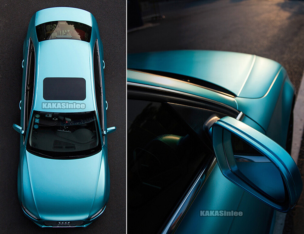 Lake Blue – Flexible Pearl Metal Satin Chrome Vinyl Wrap Car SUV Hood Sticker US