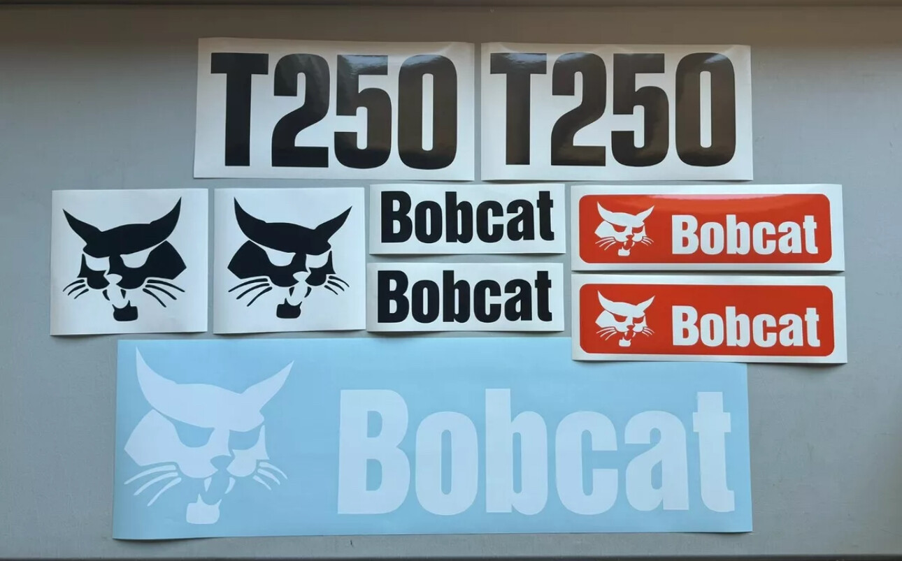 Bobcat T250 (SET OF 7) Skid Steer Replacement Aftermarket Vinyl Decal Sticker