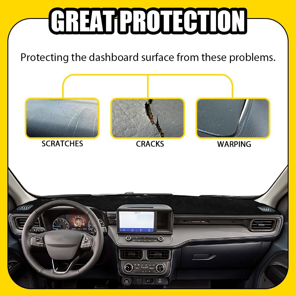 Fit 22-25 Ford Maverick Dashboard Mat Pad Cover Custom Anti-Slip Black 1-5X