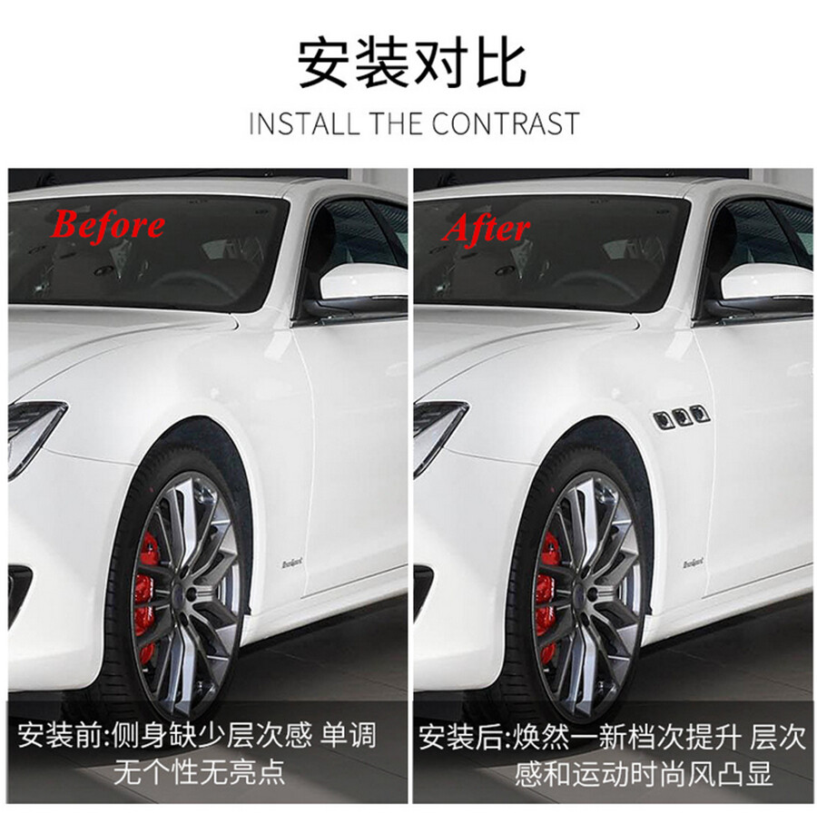 Sticker Fake Air Vent Trim 3D Chrome Metal Fit For Car Fender Hood Intake Decor