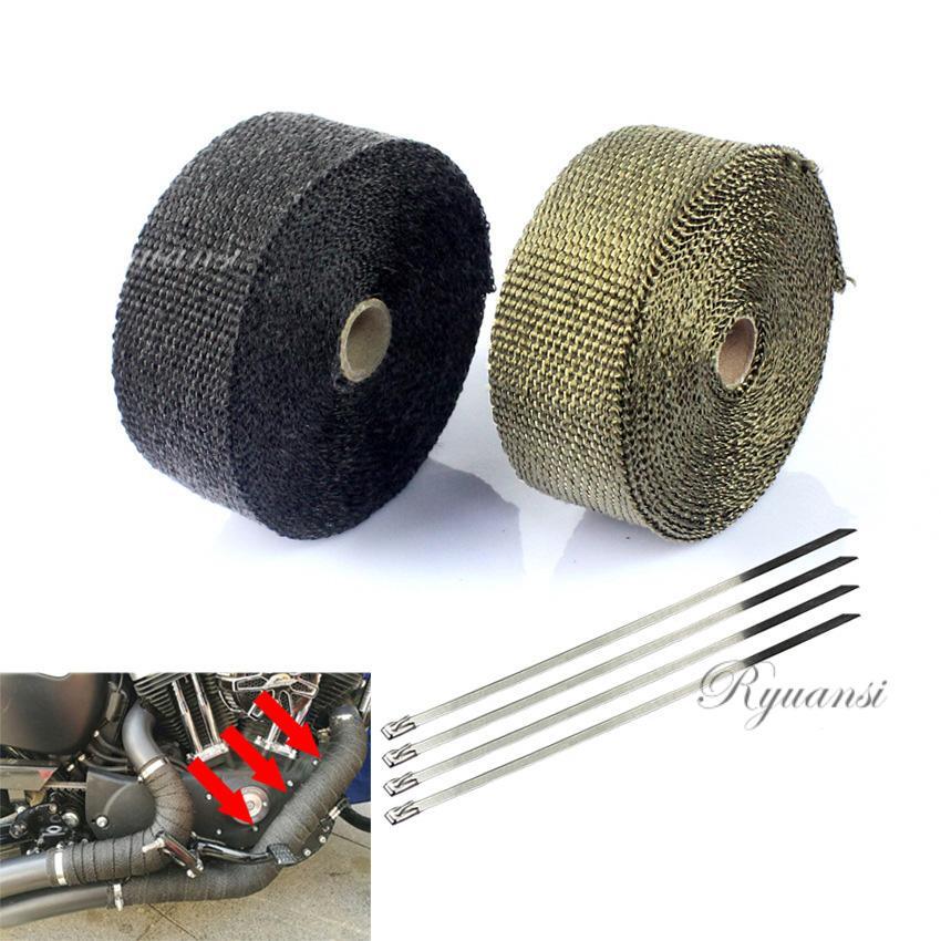 5cm x 5M Fiberglass Header Turbo Pipe Manifold Exhaust Heat Wrap Tape Thermal