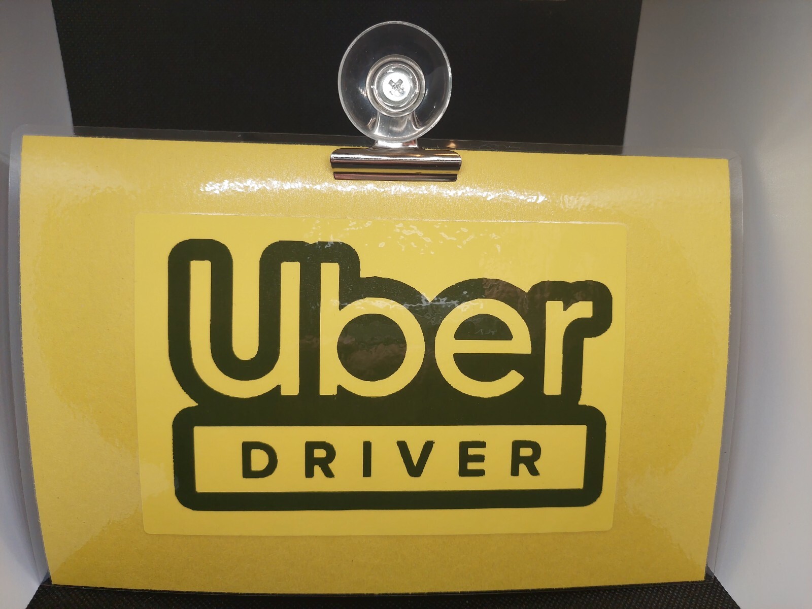 Ub Driver Sign with Suction Cup+Clip Mount Eco-Friendly Thermal Printing 6″x9″