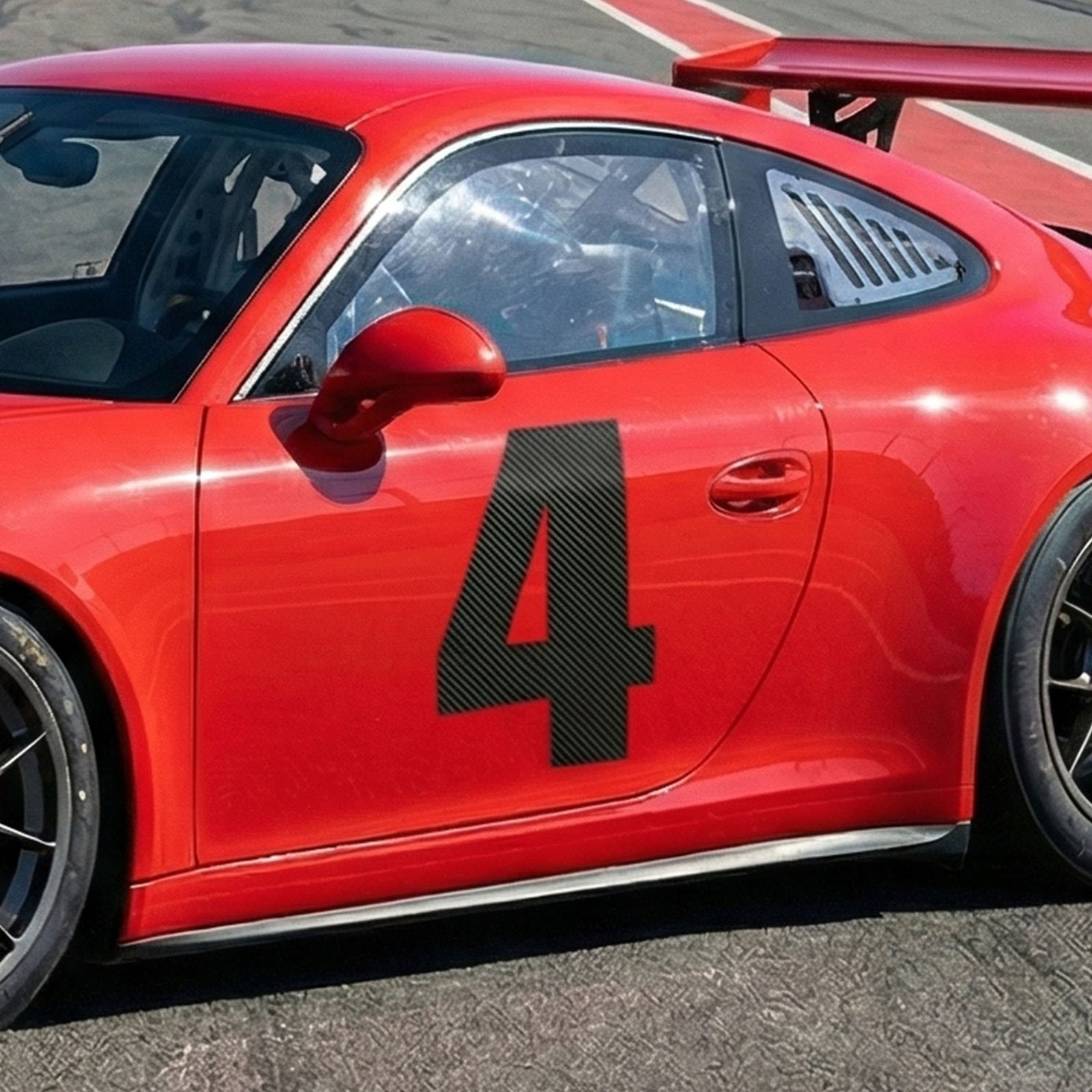 Carbon Fiber Finish Racing Number Sticker Vinyl Decal – Custom Car Race Numbers