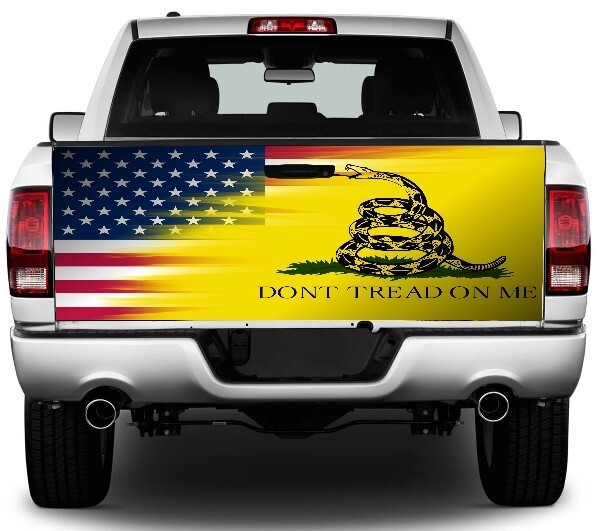 Don’t Tread On Me Flag Truck Tailgate Wrap Vinyl Graphic Decal Sticker Wrap #489