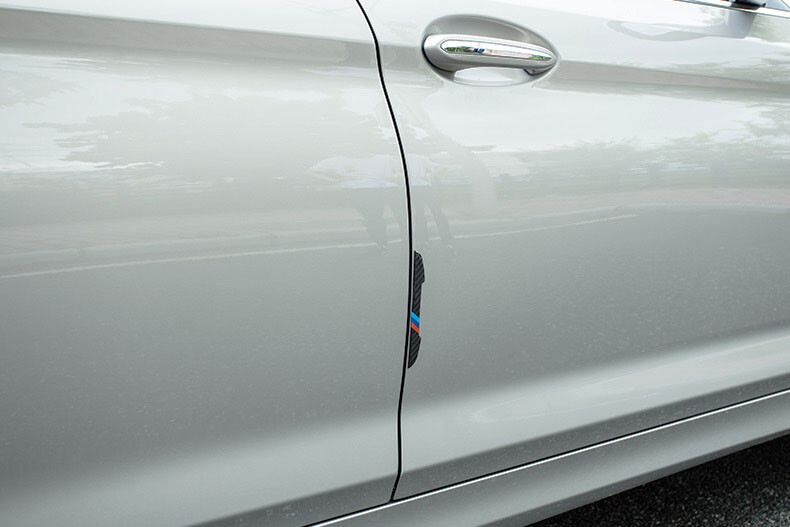 4x Car Door Anti-scratch Bumper Scuff Trim Stickers for BMW Carbon Fiber Look
