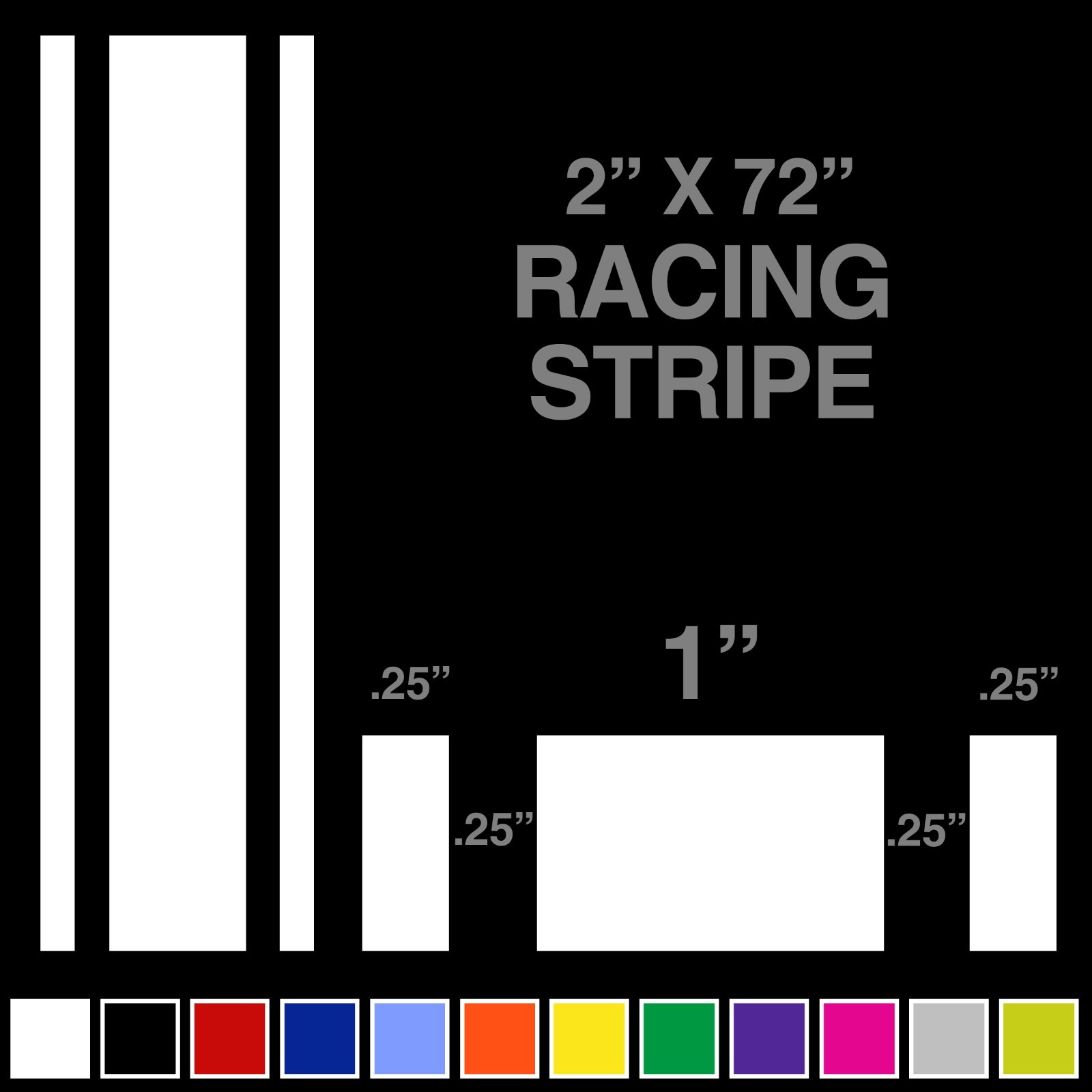 2″ x 85″ Vinyl Racing Stripe Pinstripe Decals Stickers *18 COLORS* Stripes