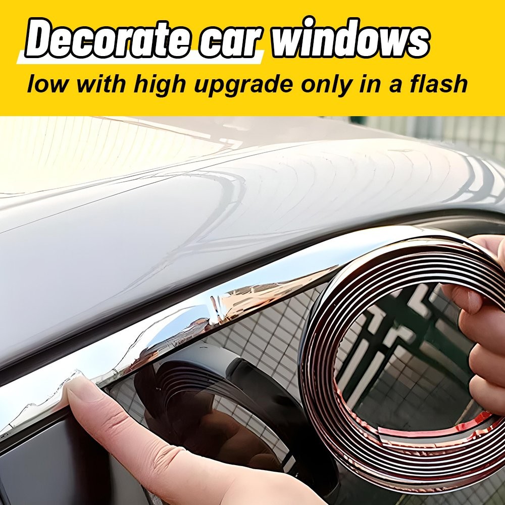 5M 16.4Ft Car Edge Door Window Guard Chrome Molding Trim Protector Strip Tape