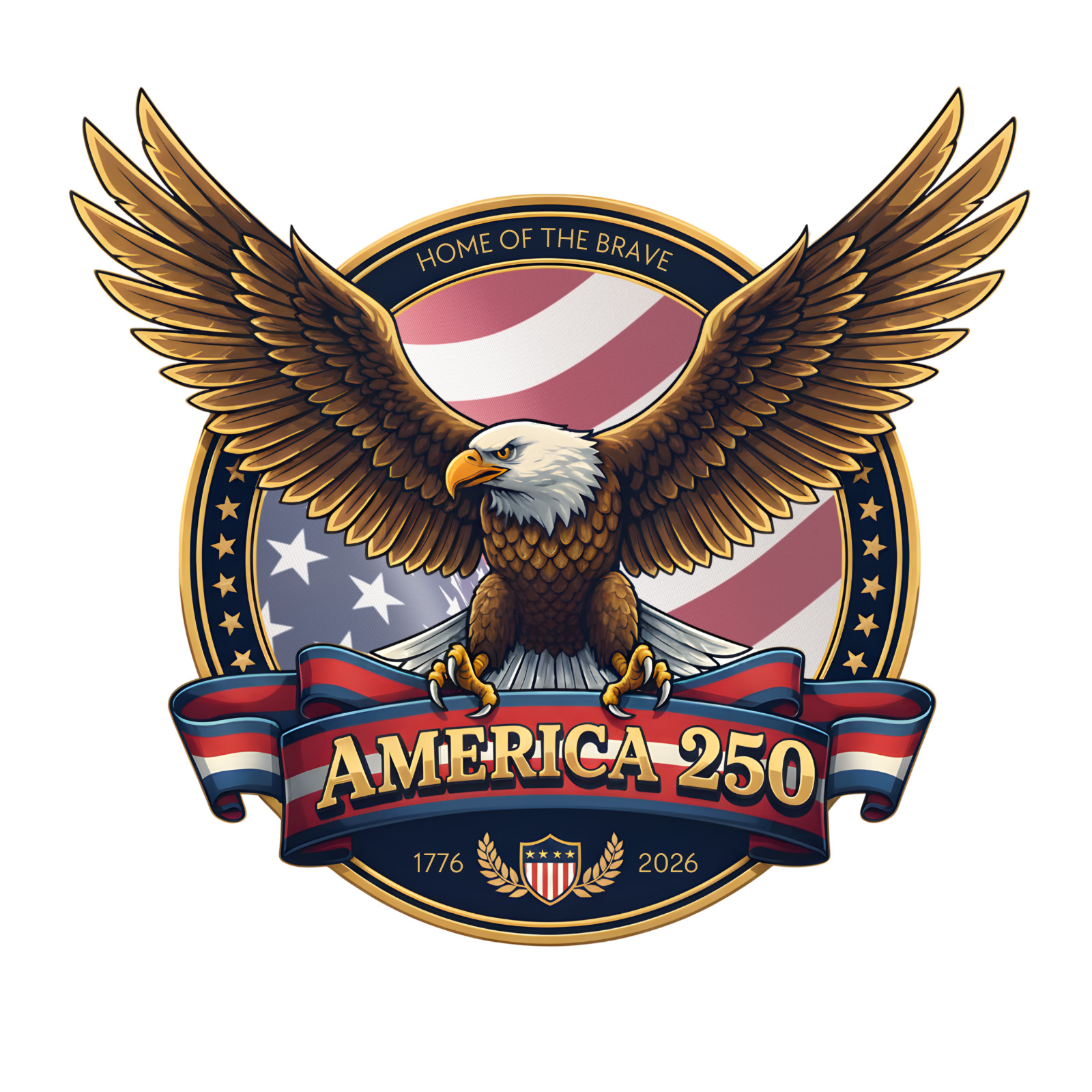 🇺🇲🦅AMERICA 250 EAGLE Badge Vinyl Decal Sticker 2″-18″ You Choose Size!🇺🇲🎆