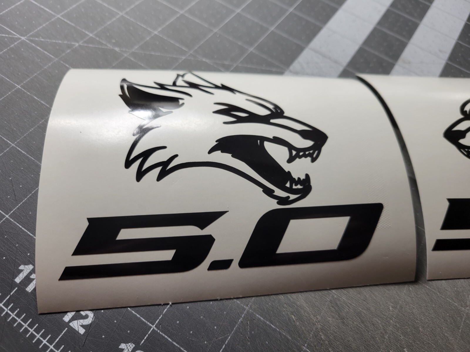 Coyote Growling 5.0 decal stickers x2 5×5 Ford Mustang 1 Set