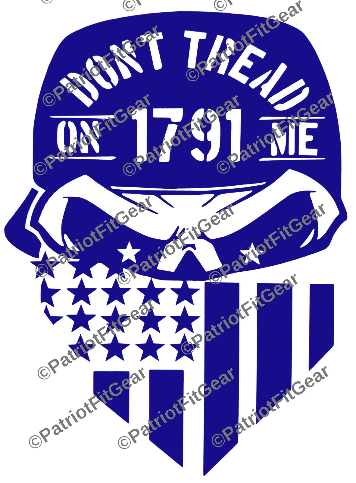 Skull,1791,Dont Tread On Me,Molon Labe,2A,Gun Rights,2nd Amendment,Vinyl Decal