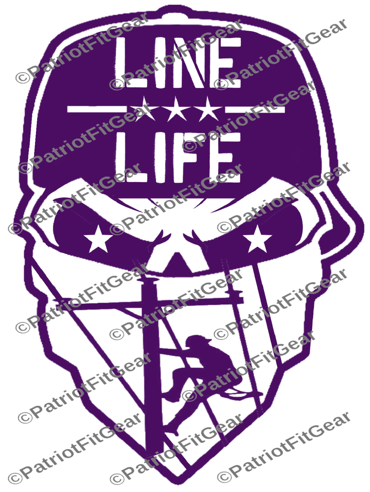 Lineman life,Line Work,Skull,Lineman,9″x12,Got Power Thank A Lineman,Vinyl Decal