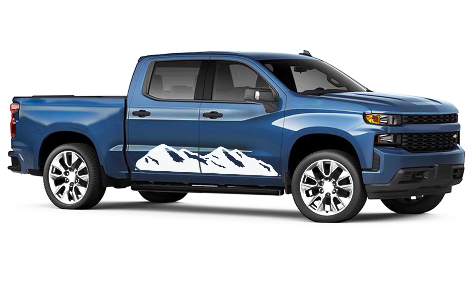 Side mountains graphics stickers decal compatible with Chevrolet Silverado