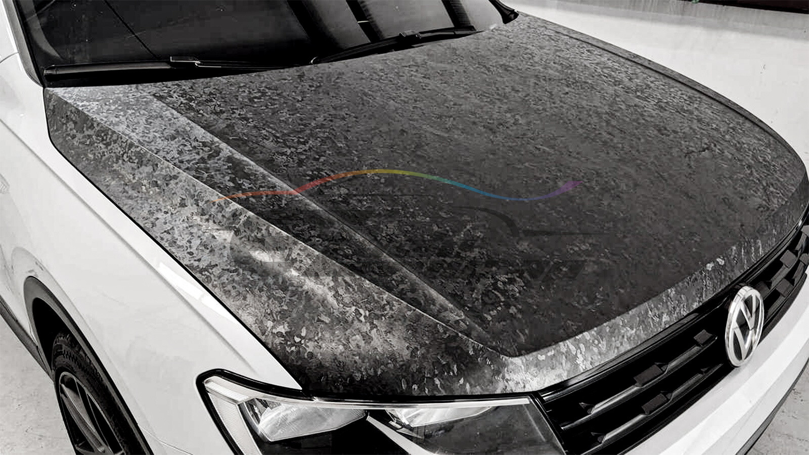 3D Forged Matte Black Textured Carbon Fiber Vinyl Wrap Bubble Free Air Release