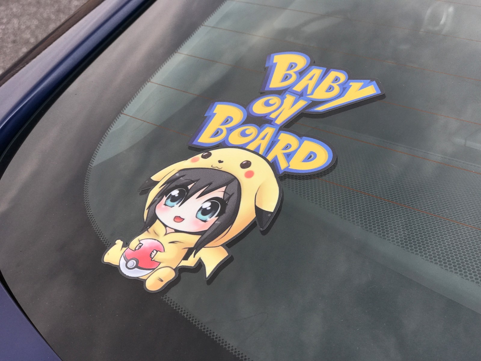 Pikachu Baby Girl Baby On Board Sticker Decal Pikachu Girl With Pokeball Pokemon