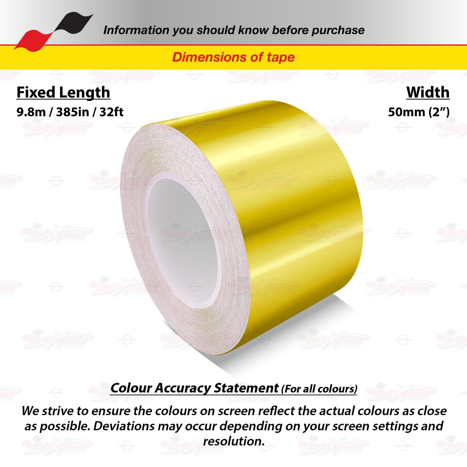 CHROME GOLD 2″ 50mm Roll PIN STRIPE Car Striping Line TAPE Decal Vinyl Sticker