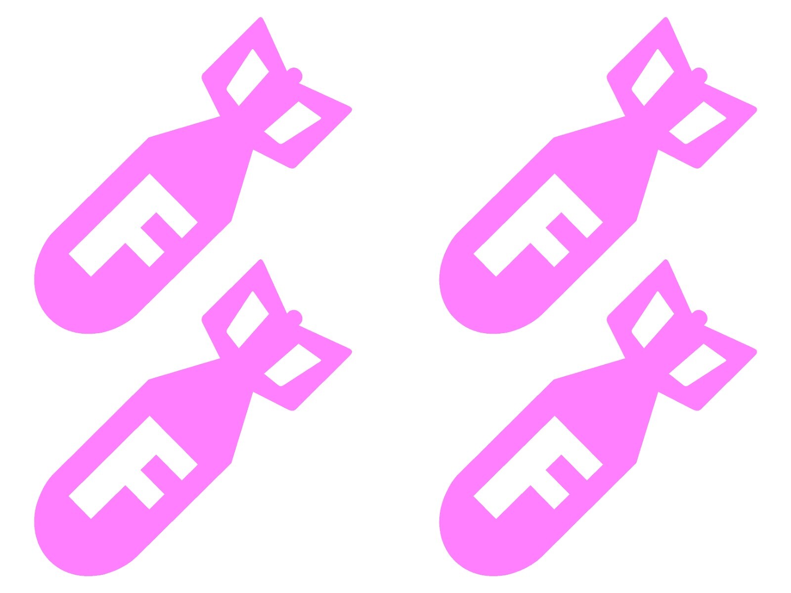 F Bomb 4 Pack Vinyl Decal Sticker Funny Adult Humor Multiple Colors and Sizes