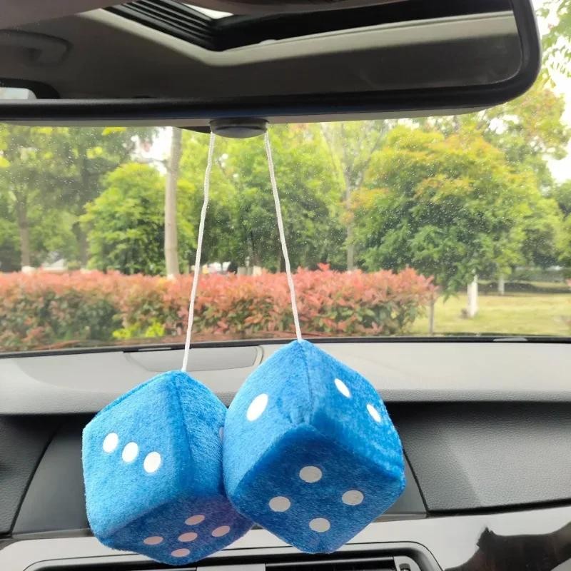 2 Pcs Car to Car Plush Pendant Three-dimensional Square Dice New