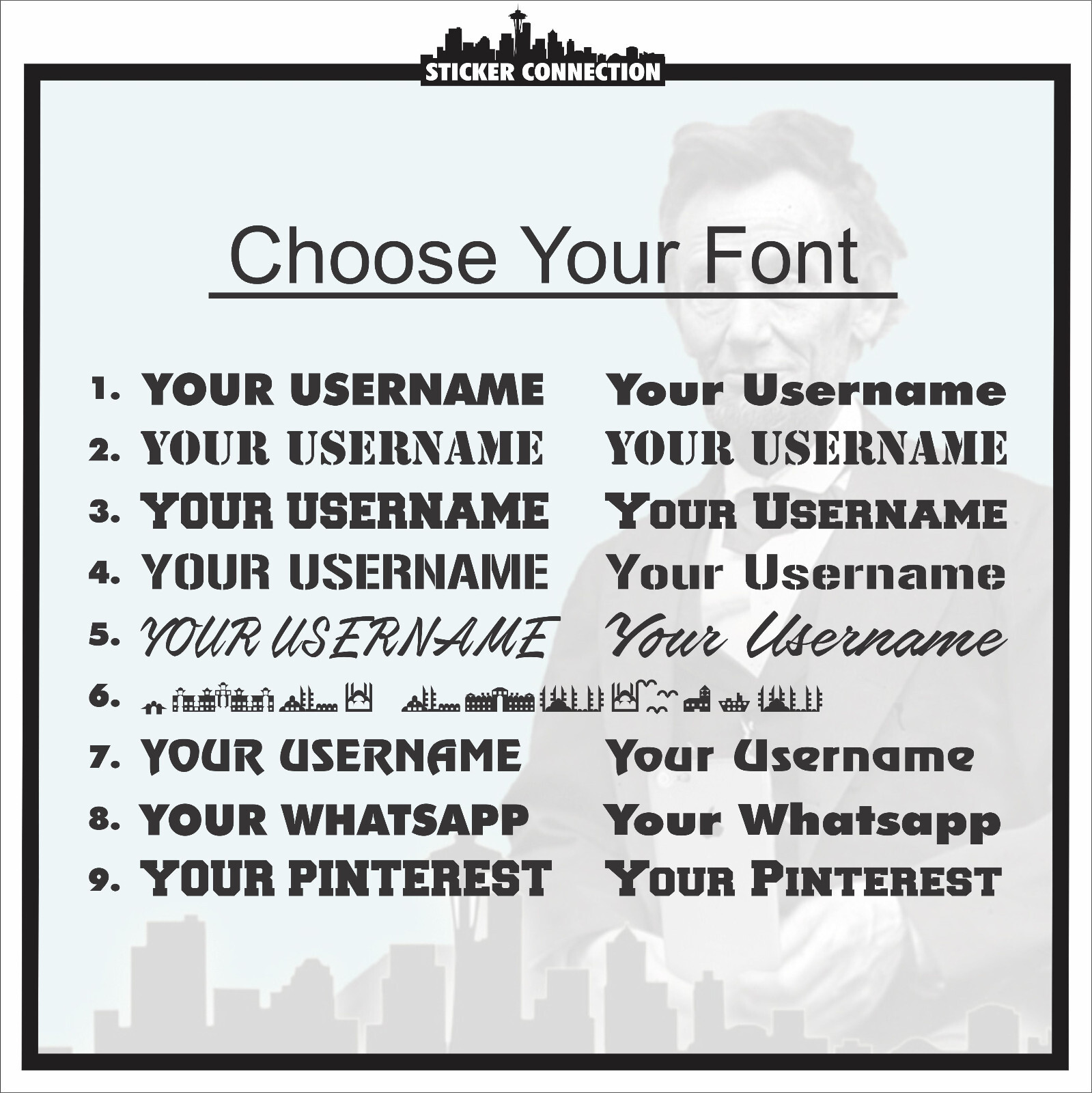 Custom Username Social Media Sticker – Instagram, Snapchat, Youtube, Twitch