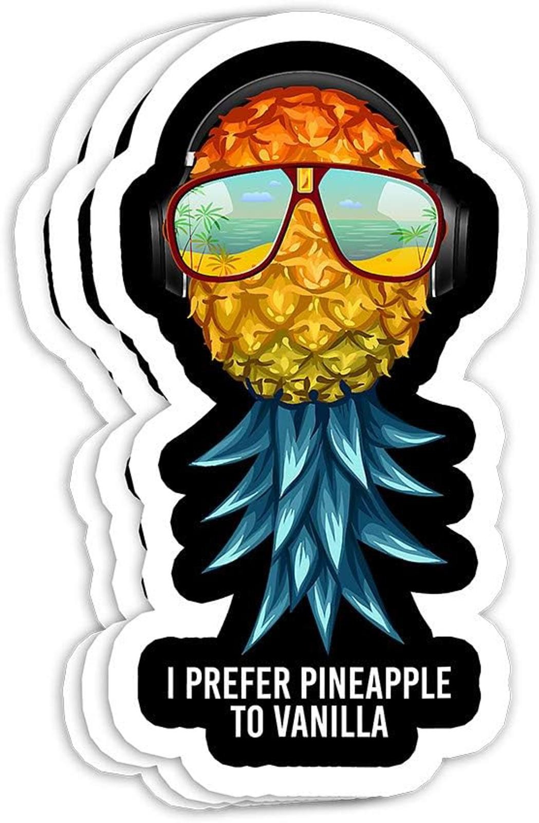 4″x3″ Pineapple Swinging Lifestyle Funny Vinyl Bumper Sticker (3 Pack)