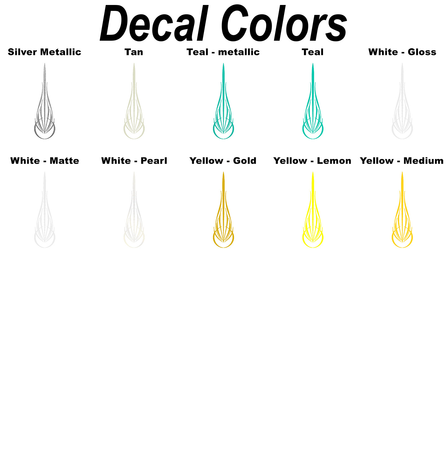 High-Quality Vinyl Pinstripe / Scroll Decal -Many Colors & Sizes- Free Shipping!