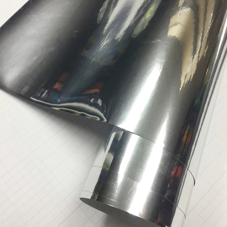 New Silver Mirror Chrome Wrap Film High Stretchable Vinyl Decal 10/20/30x152cm