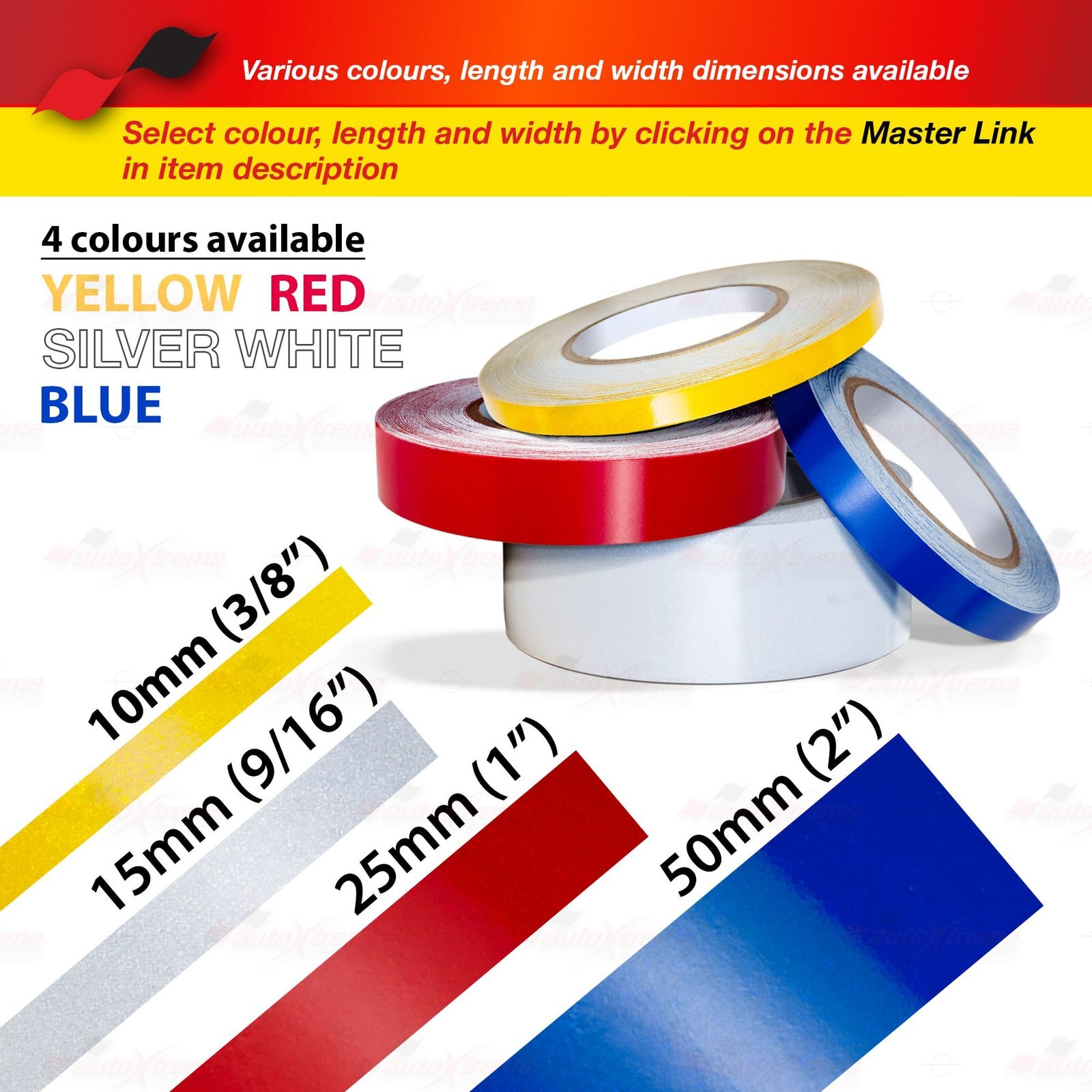 3M BLUE REFLECTIVE Durable DIY Self-Adhesive Roll Vinyl Tape Stickers 3/8″ to 2″