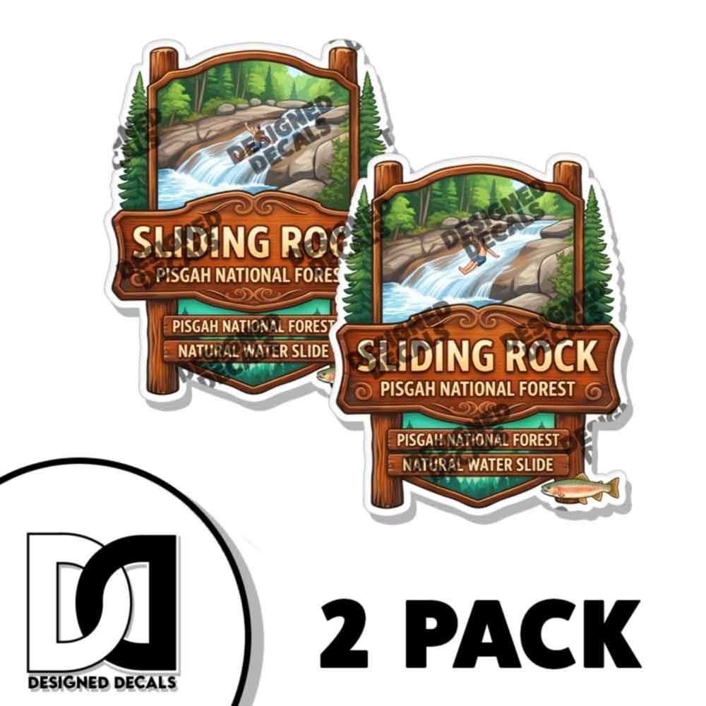 Sliding Rock Pisgah Forest Decal Sticker 2 Pack