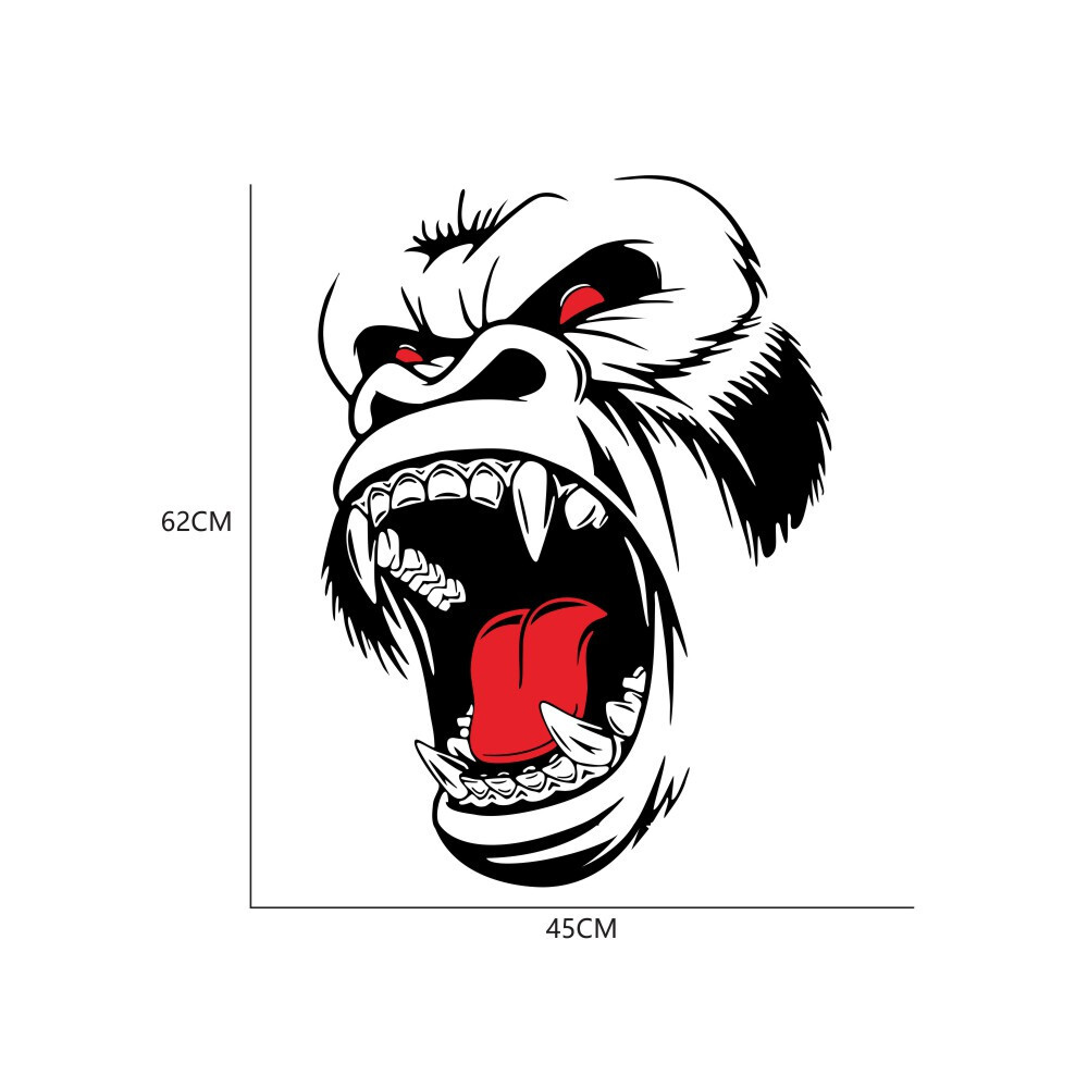 Horror Ape Totem DIY Sticker Car Side Door Fender Animal Vinyl Decals Waterproof