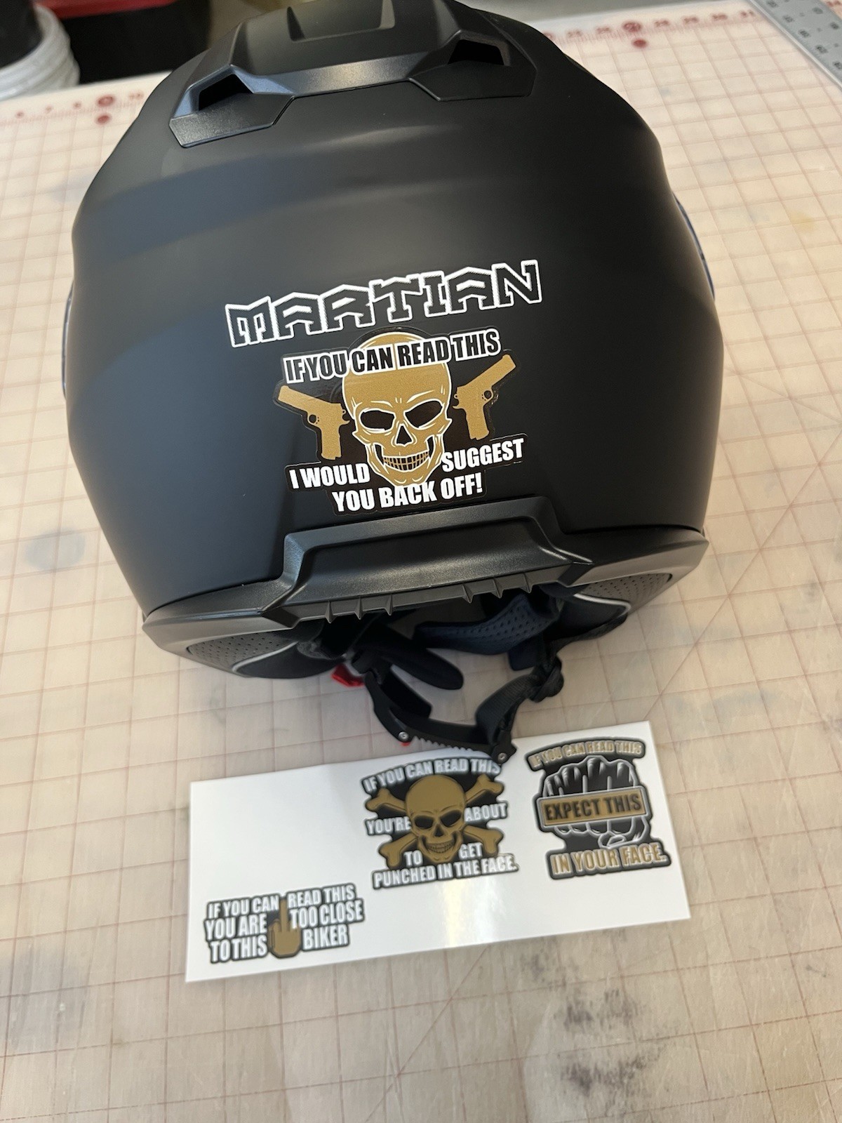 Motorcycle Helmet Decal Stickers If you Can Read This Safety Notice Care – 4x