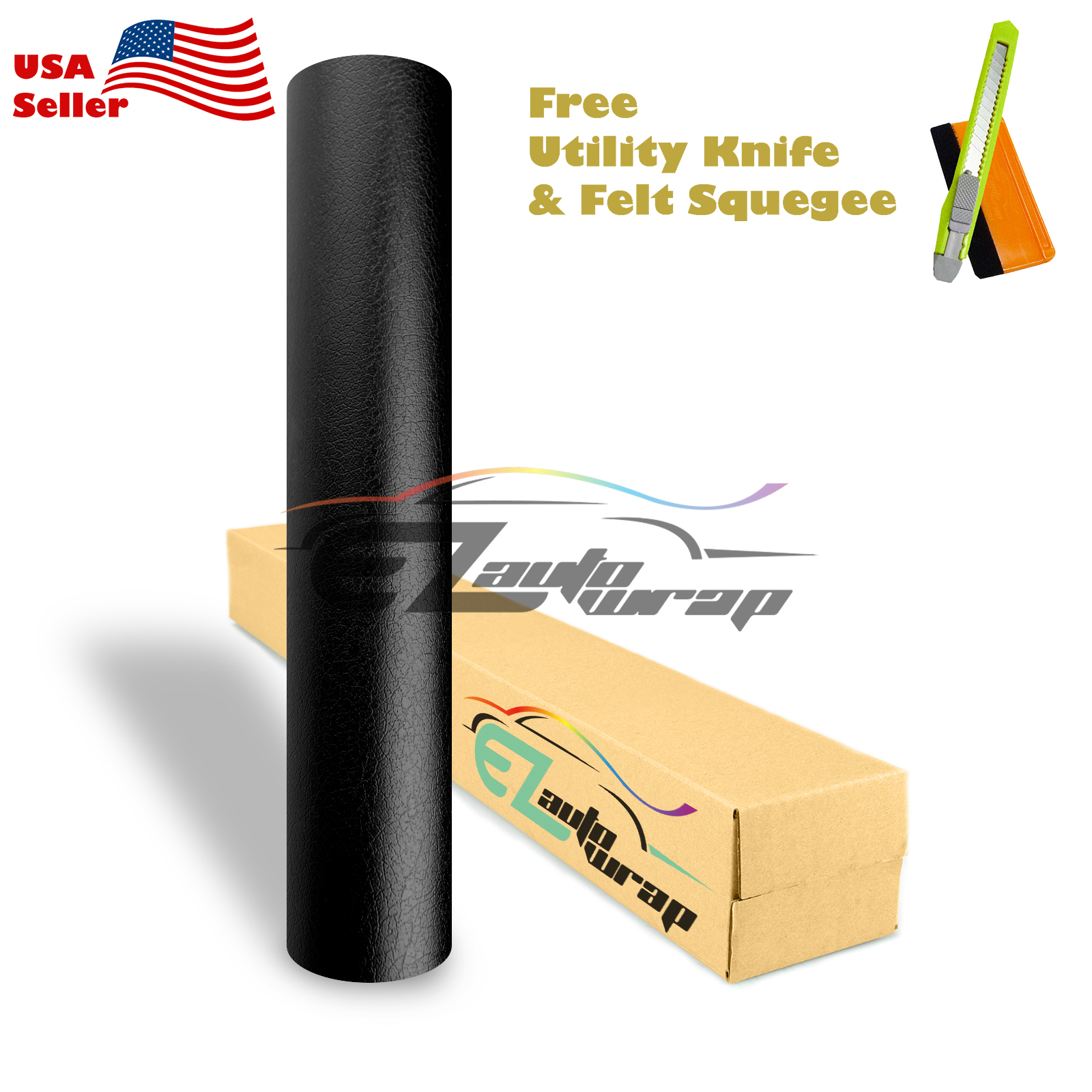 Black Leather Grain Furniture Cabinet Vinyl Car Wrap Sticker Decal Film Sheet