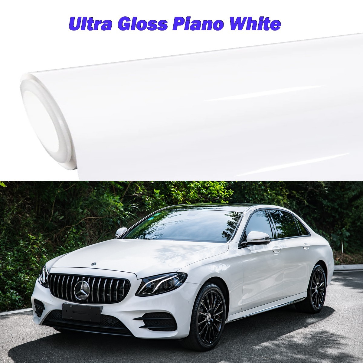 24″x60″ Ultra Gloss PET Liner White Vinyl Wrap Air Release Bubble Free 2FT x 5FT