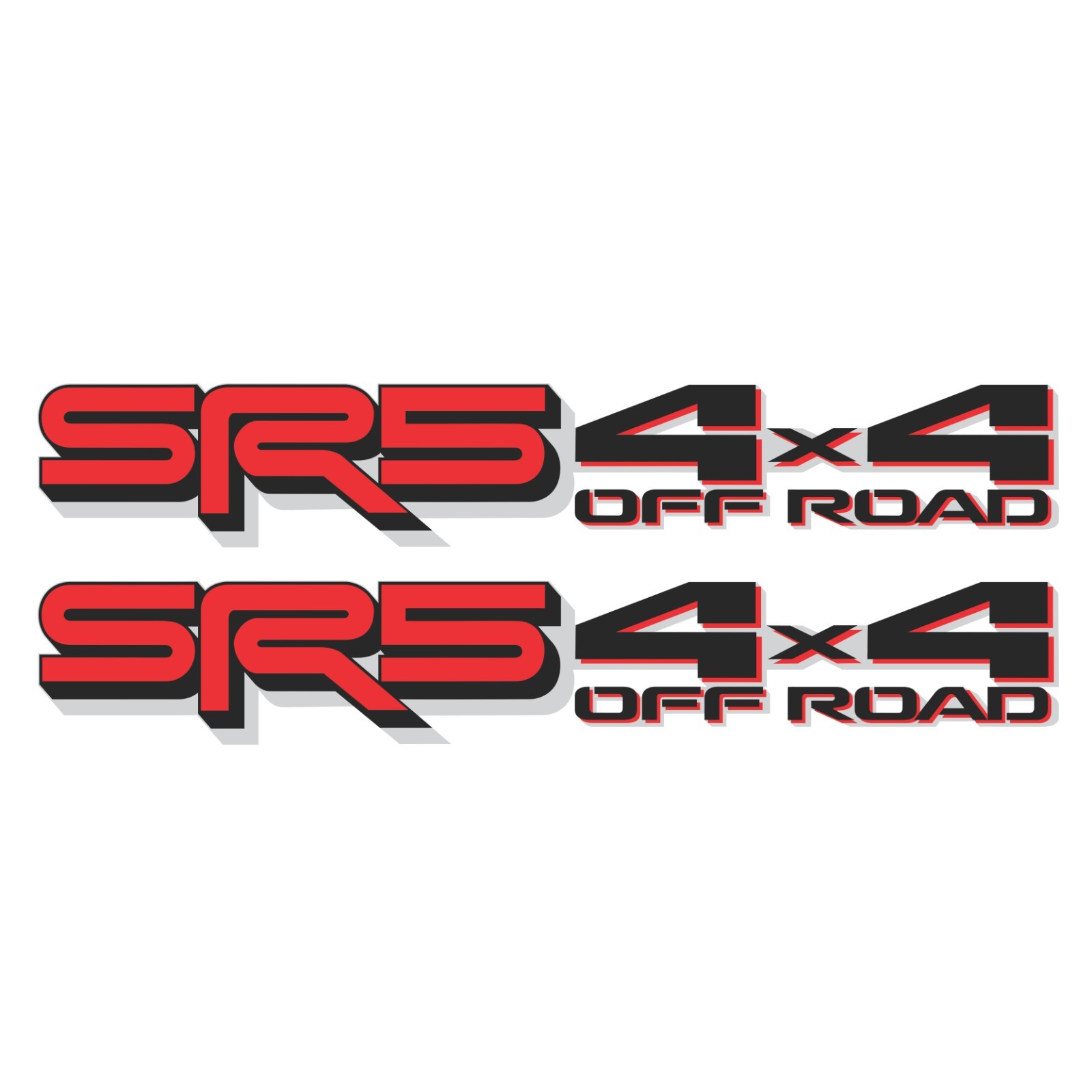 SR5 4×4 Off Road Metallic Decals Toyota Tundra – Black Silver Set of 2