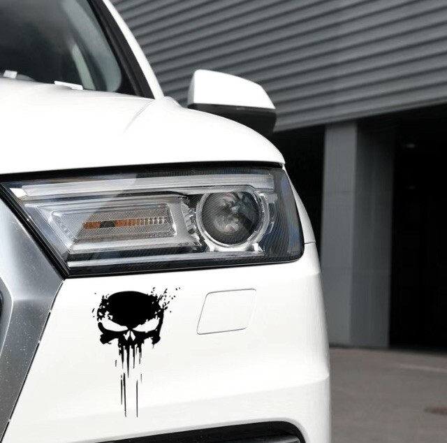 Black Skull Vehicle Window Decal Sticker