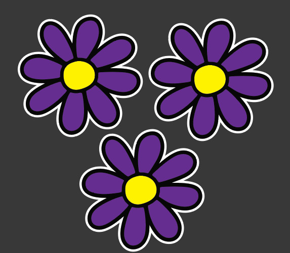 Daisy Vinyl Decal Car Truck Cell Phone Laptop Flower Sticker- Purple
