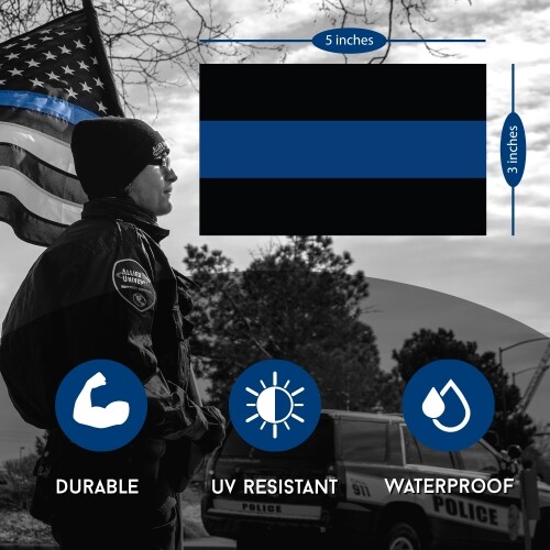 Thin Blue Line Flag Magnet Decal 3×5 Inches Automotive Magnet for Car Truck SUV