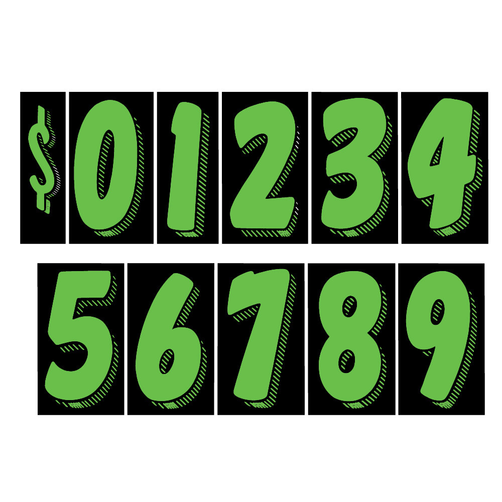 Car Dealer Windshield Stickers 11 Dozen Pricing Numbers 7.5 Inch Dealership Tags