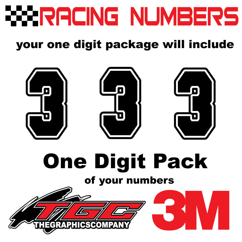 Racing Numbers Vinyl Decals Stickers boat car BMX bike off road sprint quad FRST