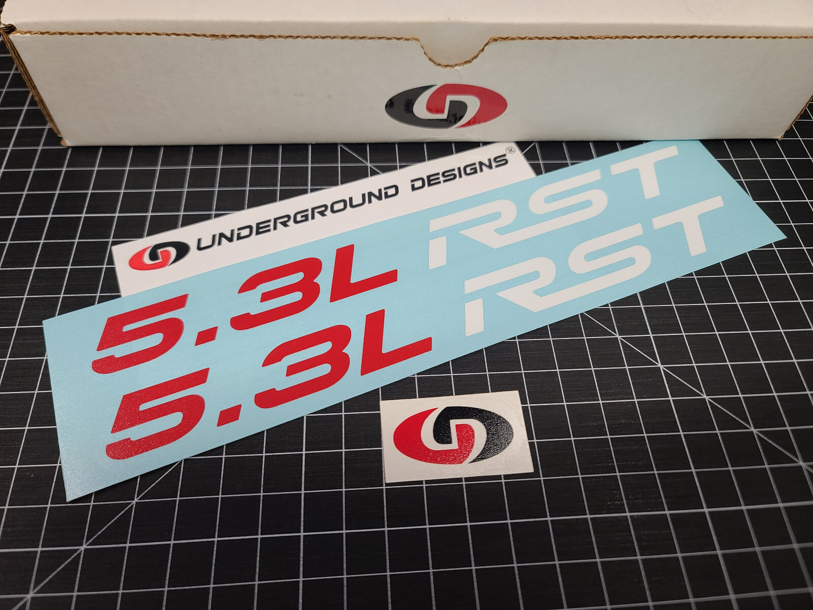 5.3L RST Hood Decals (2pk) Rally Sport Truck Stickers Silverado Tahoe 2019-2024
