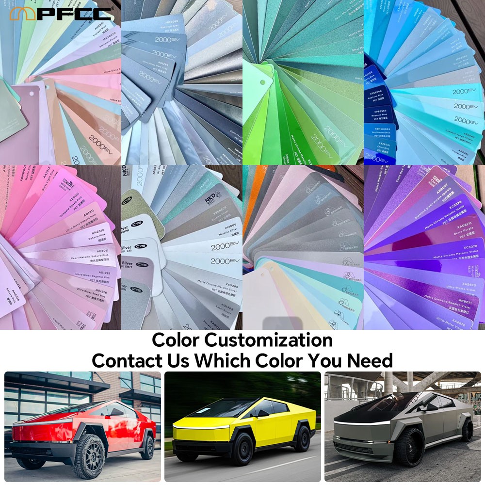 Cybertruck PreCut Paint Protection Film PET Vinyl Wrap Color Change Combat Green