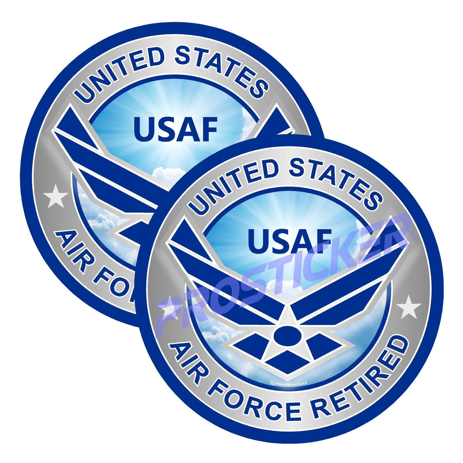 United States Air Force Retired Decal USA (One) 3″ 2 Pack ProSticker 429 2PK