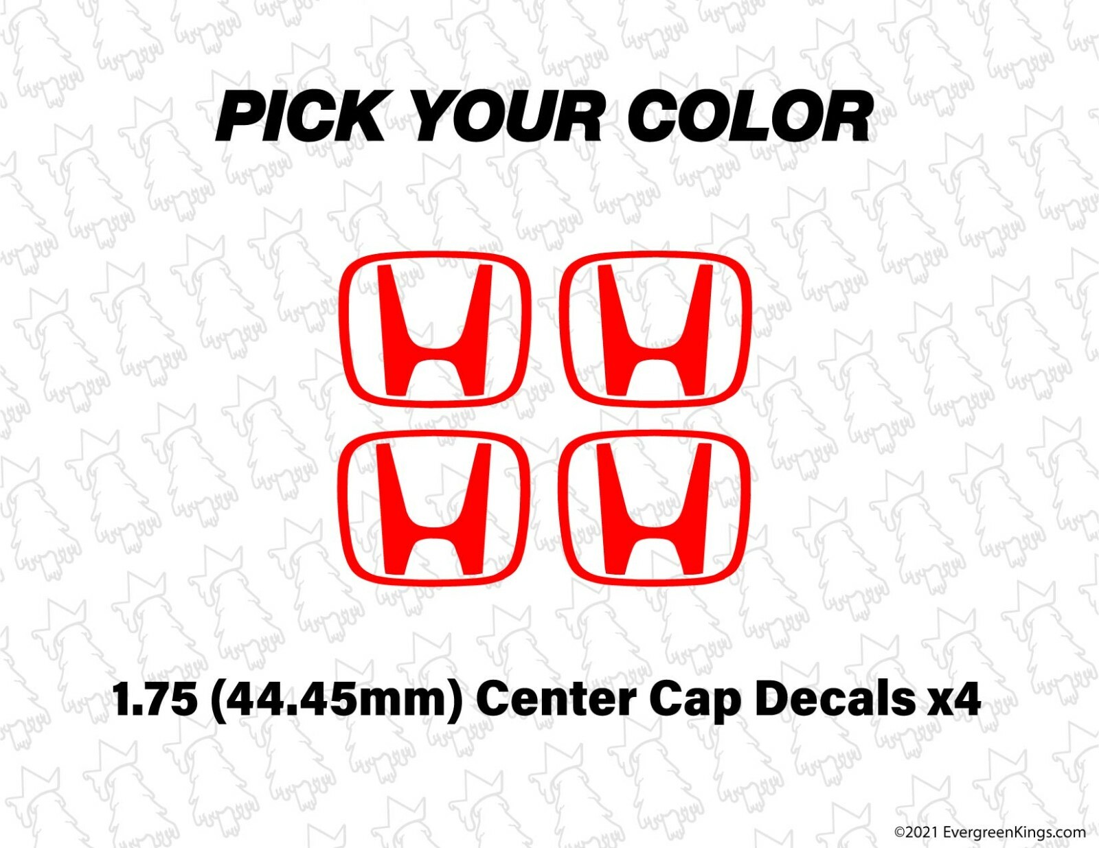 1.75 Inch Center Cap Rim H Logo Decals for Civic SI CRX Del Sol EK EF EG EP3 JDM