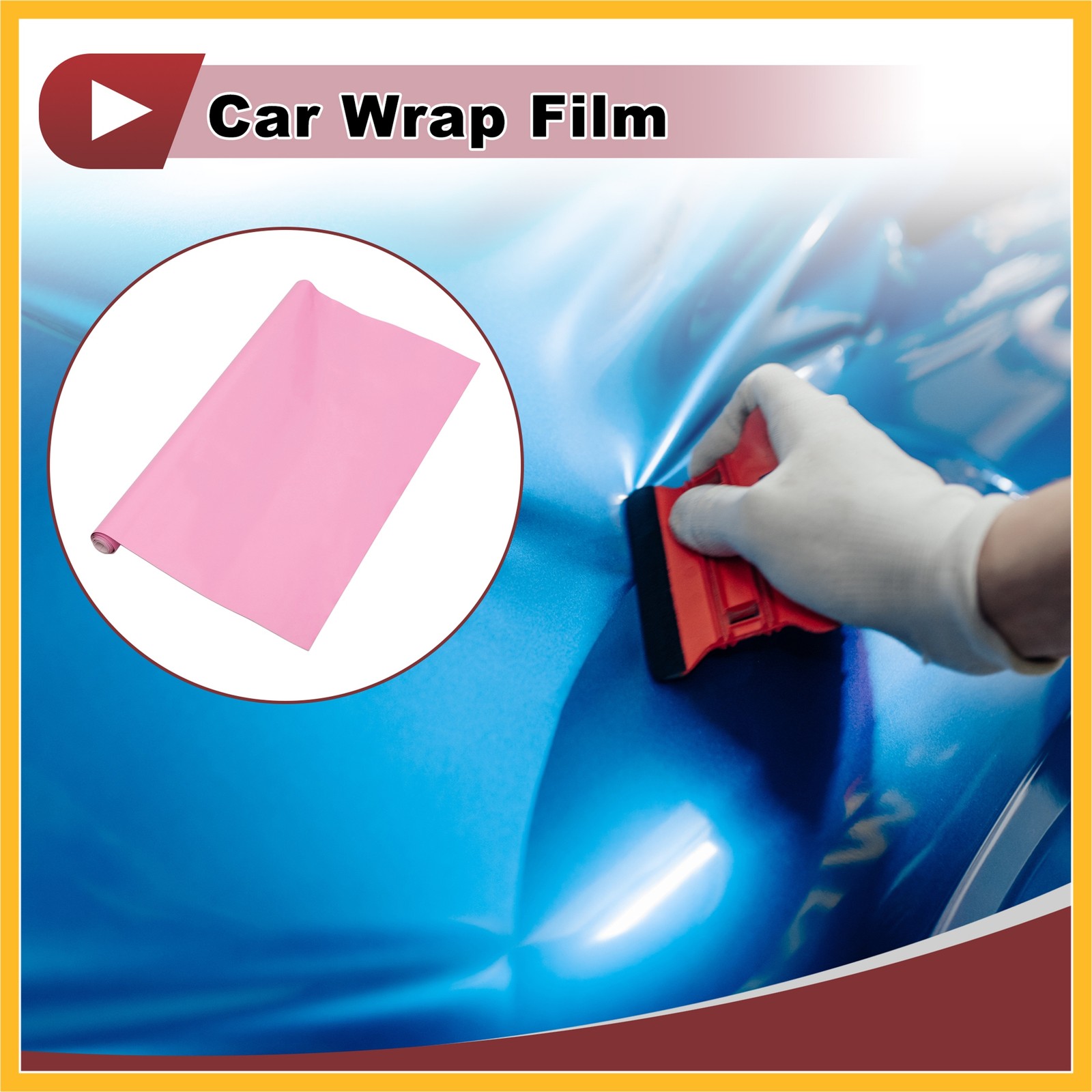 Matte Pink Car Wrap Film 61x152cm(2ft x 5ft) Vinyl Wrap Cover 1Pc Universal