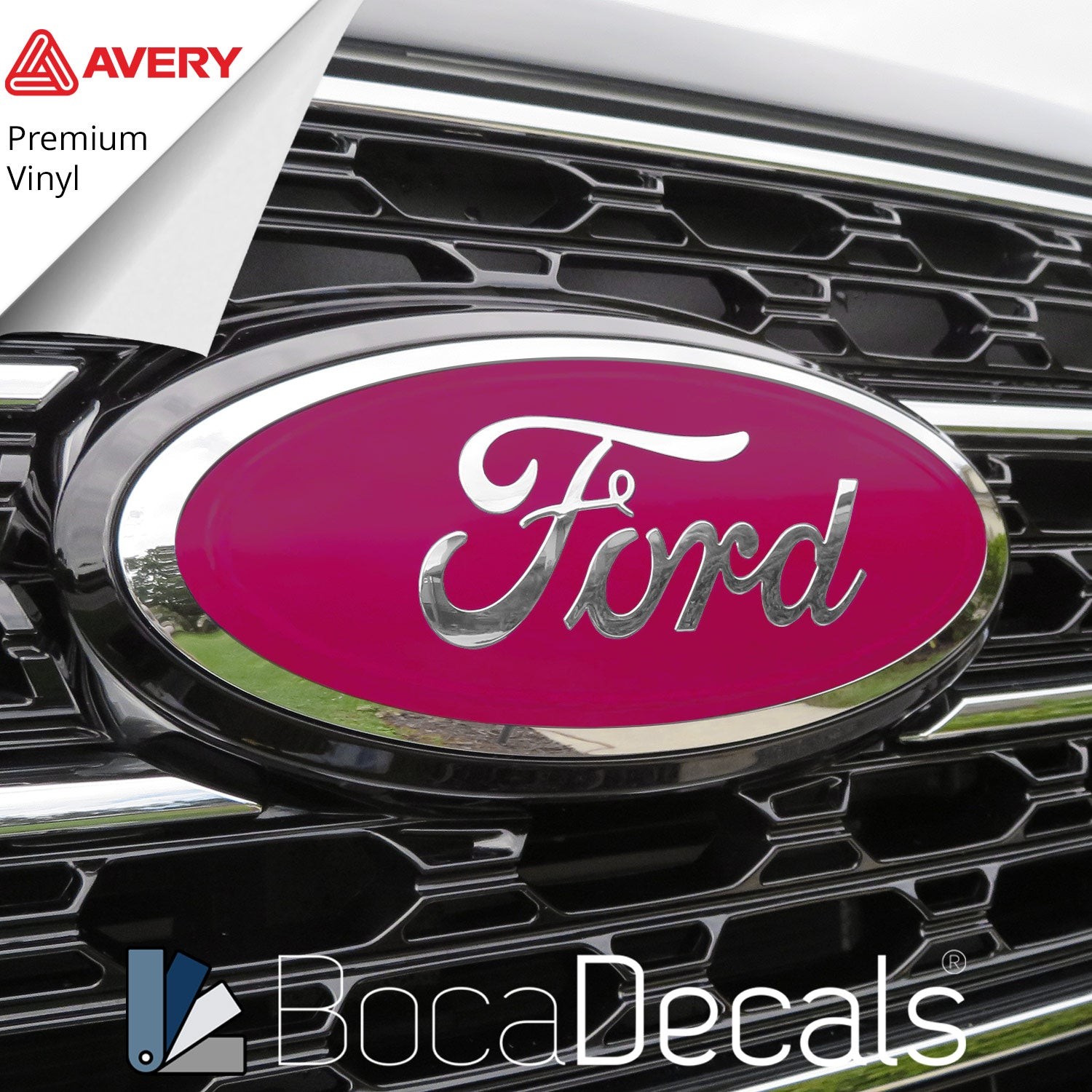 BocaDecals Emblem Overlay Decal Insert For 2019-2023 Ford Edge (Set of 2)