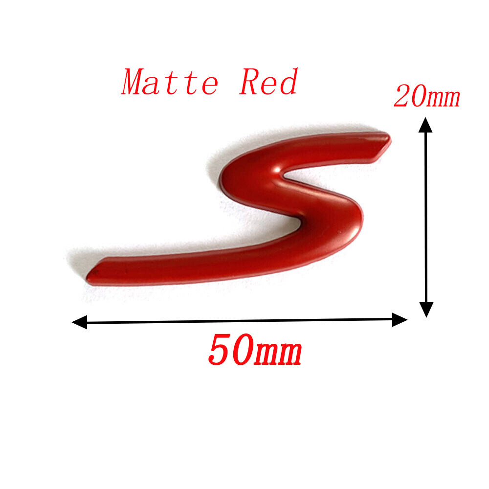 1x S Letter Rear Trunk Badge Emblem Sticker For Porsche Cayenne Panamera 718 911