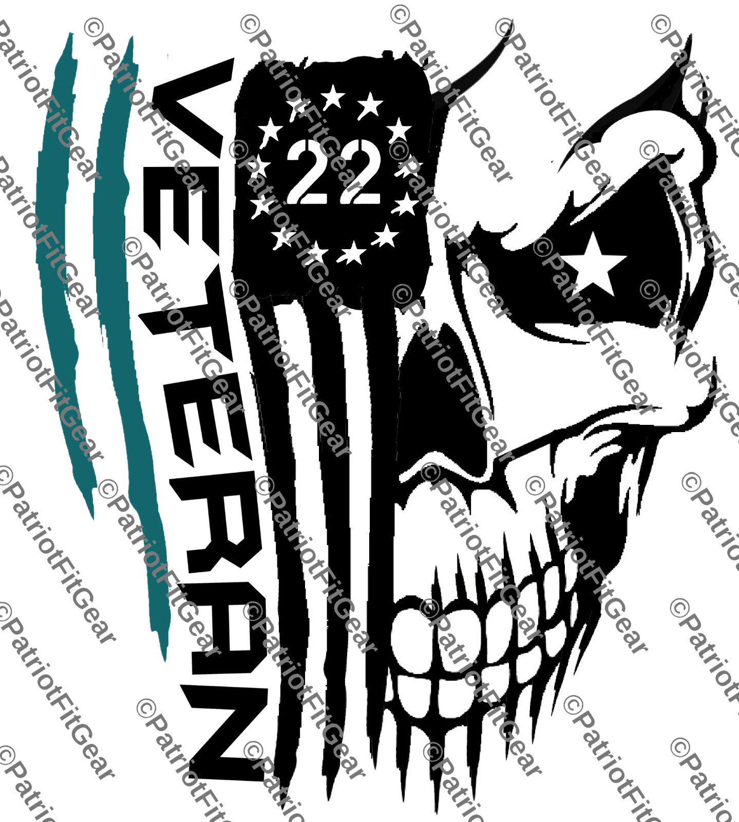 Veteran 22,PTSD The War Within,Support Our Troops,Military,Skull,Vinyl Decal